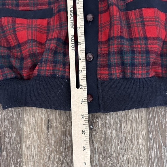 Vintage Pendleton Cardigan Jacket Mens XL Red Black Plaid Wool USA 80s Western - Picture 13 of 16